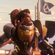 Brigitte from Overwatch 2 looks out into the distance.